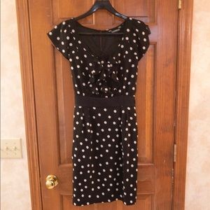 Express black and whites polkadot dress